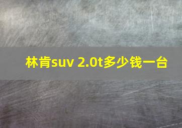 林肯suv 2.0t多少钱一台